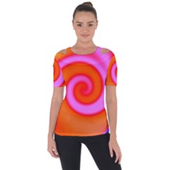 Swirl Orange Pink Abstract Short Sleeve Top by BrightVibesDesign