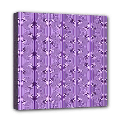 Mod Twist Stripes Purple And White Mini Canvas 8  X 8  by BrightVibesDesign