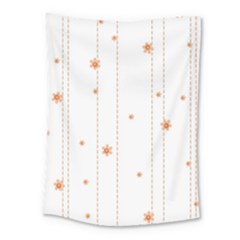 Background Salmon Pink White Motive Medium Tapestry by Sapixe
