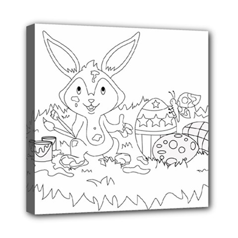 Coloring Picture Easter Easter Bunny Mini Canvas 8  X 8  by Sapixe