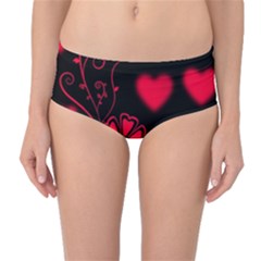 Background Hearts Ornament Romantic Mid-waist Bikini Bottoms by Sapixe