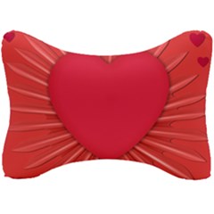 Background Texture Heart Love Seat Head Rest Cushion by Sapixe