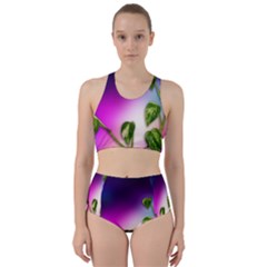 Leaves Green Leaves Background Racer Back Bikini Set by Sapixe