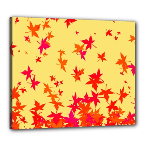 Leaves Autumn Maple Drop Listopad Canvas 24  X 20  by Sapixe