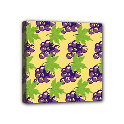 Grapes Background Sheet Leaves Mini Canvas 4  X 4  by Sapixe