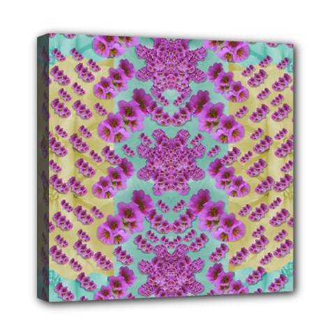 Climbing And Loving Beautiful Flowers Of Fantasy Floral Mini Canvas 8  X 8  by pepitasart