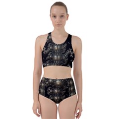 Fractal Math Geometry Backdrop Racer Back Bikini Set by Sapixe