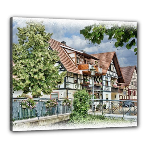 Homes Building Canvas 24  X 20  by Sapixe