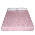 Elios Shirt Faces in White Outlines on Pale Pink CMBYN Fitted Sheet (King Size) View1