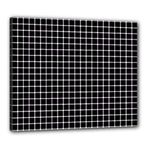 Black And White Optical Illusion Dots And Lines Canvas 24  X 20  by PodArtist
