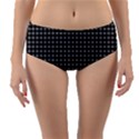 Black and white optical illusion dots and lines Reversible Mid-Waist Bikini Bottoms View1