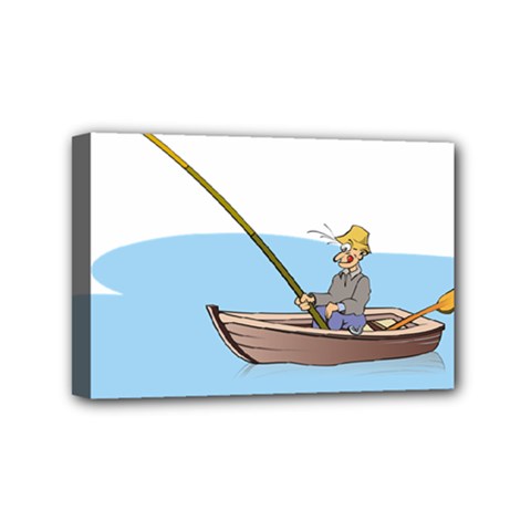 Fishing Fish Fisherman Boat Mare Mini Canvas 6  X 4  by Sapixe