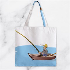 Fishing Fish Fisherman Boat Mare Zipper Grocery Tote Bag by Sapixe