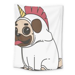 Pug Unicorn Dog Animal Puppy Medium Tapestry by Sapixe