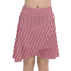 Usa Flag Red And White Stripes Chiffon Wrap by PodArtist