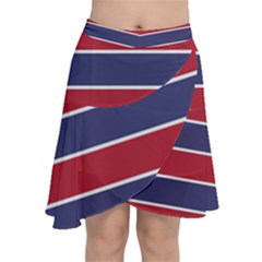 Large Red White And Blue Usa Memorial Day Holiday Horizontal Cabana Stripes Chiffon Wrap by PodArtist