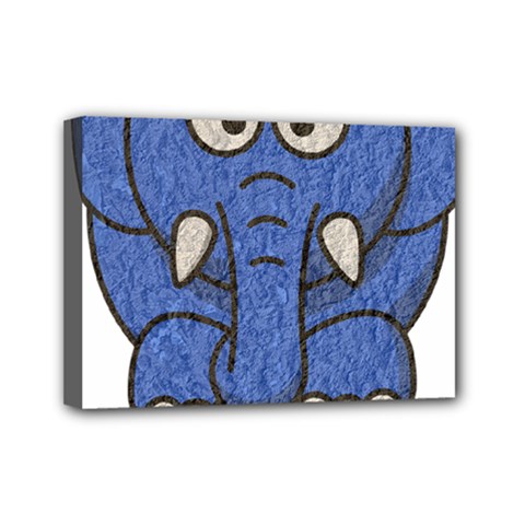 Elephant Animal Cartoon Elephants Mini Canvas 7  X 5  by Sapixe