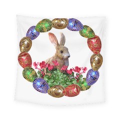 Easter Eggs Rabbit Celebration Square Tapestry (small) by Sapixe
