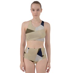 Fabric Textile Texture Abstract Racer Back Bikini Set by Sapixe