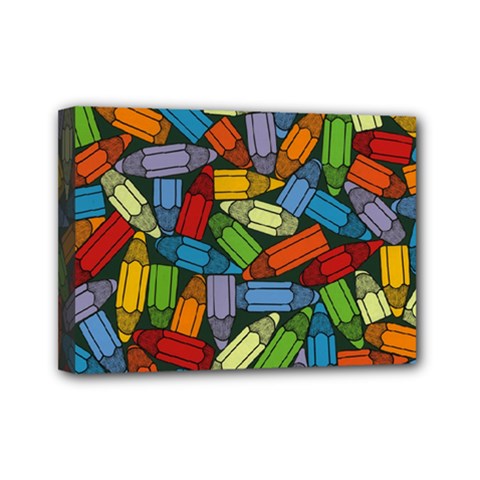 Colored Pencils Pens Paint Color Mini Canvas 7  X 5  by Sapixe