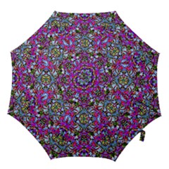 Multicolored Floral Collage Pattern 7200 Hook Handle Umbrellas (small) by dflcprints