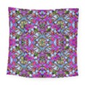 Multicolored Floral Collage Pattern 7200 Square Tapestry (Large) View1