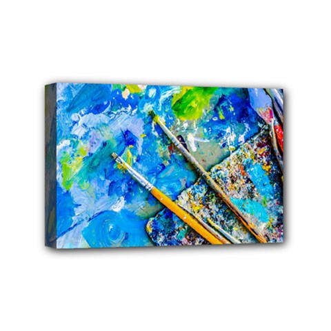 Artist Palette And Brushes Mini Canvas 6  X 4  by FunnyCow