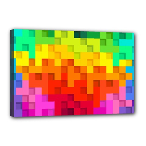 Abstract Background Square Colorful Canvas 18  X 12  by Nexatart