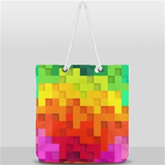 Abstract Background Square Colorful Full Print Rope Handle Tote (large) by Nexatart