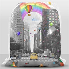 Downtown Dream Drawstring Bag (large) by Valentinaart