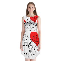 Singing Heart Sleeveless Chiffon Dress   by FunnyCow