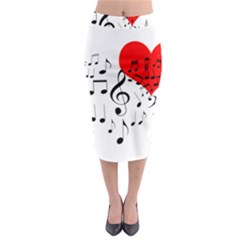 Singing Heart Midi Pencil Skirt by FunnyCow