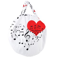 Singing Heart Giant Round Zipper Tote by FunnyCow