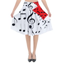 Singing Heart Flared Midi Skirt by FunnyCow