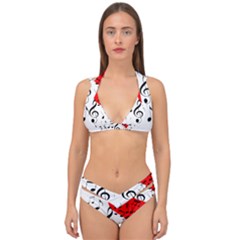Singing Heart Double Strap Halter Bikini Set by FunnyCow