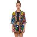Abstract Squares Arrangement Open Front Chiffon Kimono View1