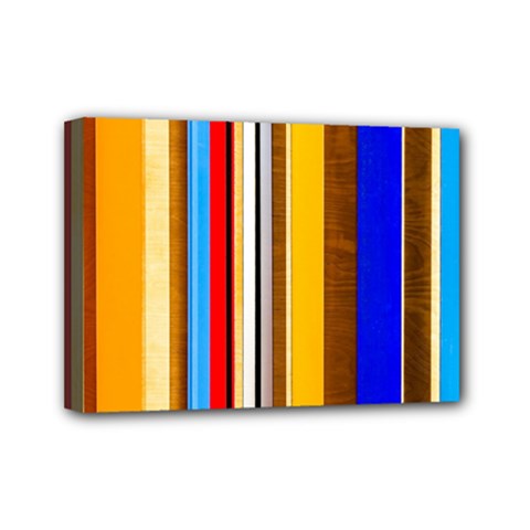 Colorful Stripes Mini Canvas 7  X 5  by FunnyCow