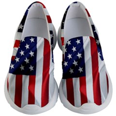 American Usa Flag Vertical Kid s Lightweight Slip Ons by FunnyCow