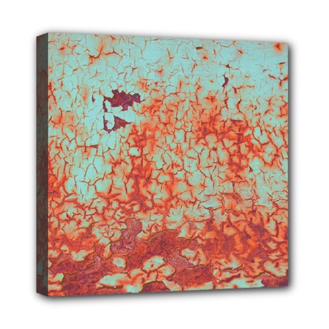 Orange Blue Rust Colorful Texture Mini Canvas 8  X 8  by Nexatart