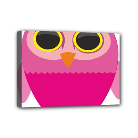Sowa Owls Bird Wild Birds Pen Mini Canvas 7  X 5  by Sapixe