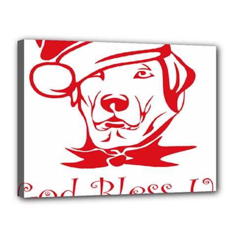 Dog Santa Hat Winter Christmas Canvas 16  X 12  by Sapixe