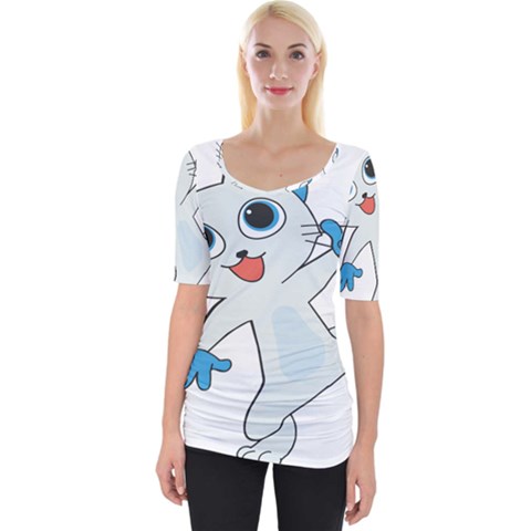 Animal Anthropomorphic Wide Neckline Tee by Sapixe
