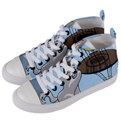 Cat Bird Cage Hunt Hunting Pet Women s Mid-top Canvas Sneakers by Sapixe