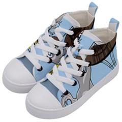 Cat Bird Cage Hunt Hunting Pet Kid s Mid-top Canvas Sneakers by Sapixe