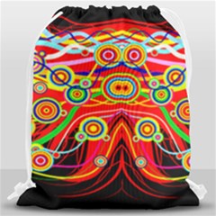 Colorful Artistic Retro Stringy Colorful Design Drawstring Bag (large) by flipstylezfashionsLLC