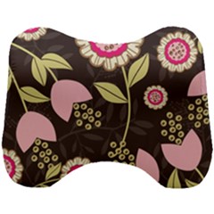 Flowers Wallpaper Floral Decoration Head Support Cushion by Nexatart