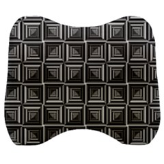 Pattern Op Art Black White Grey Velour Head Support Cushion by Nexatart
