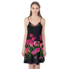 Pink Tulips Dark Background Camis Nightgown by FunnyCow