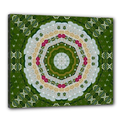 Fantasy Jasmine Paradise Love Mandala Canvas 24  X 20  by pepitasart
