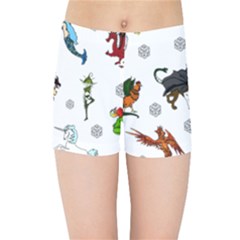 Dundgeon And Dragons Dice And Creatures Kids Sports Shorts by IIPhotographyAndDesigns